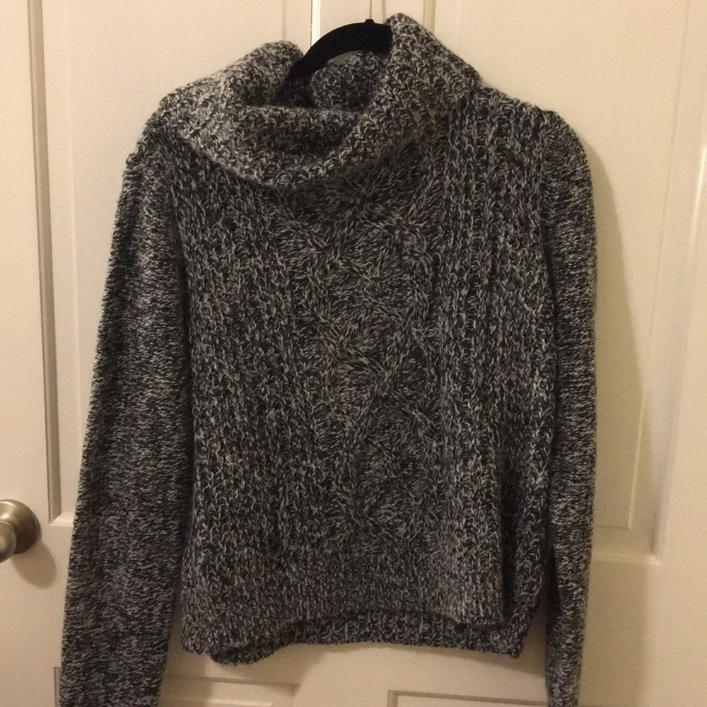 express black and white marled sweater